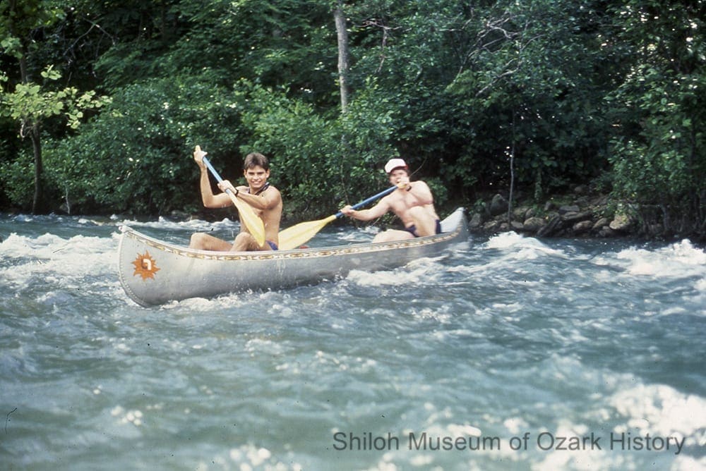 Canoeists on the Buffalo River, Newton County, about 1989.  