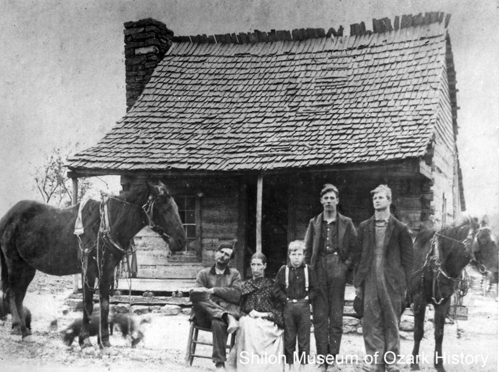 Reverend W.R. “Buck” Burnett family, Hill Top, Boone County, Arkansas, 1908.