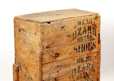 Flour bin made from shipping crates.