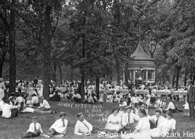 Band concert, City Park, Siloam Springs, Arkansas, circa 1910.