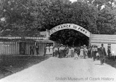 Entrance to the city park, Sulphur Springs, Arkansas, 1900s