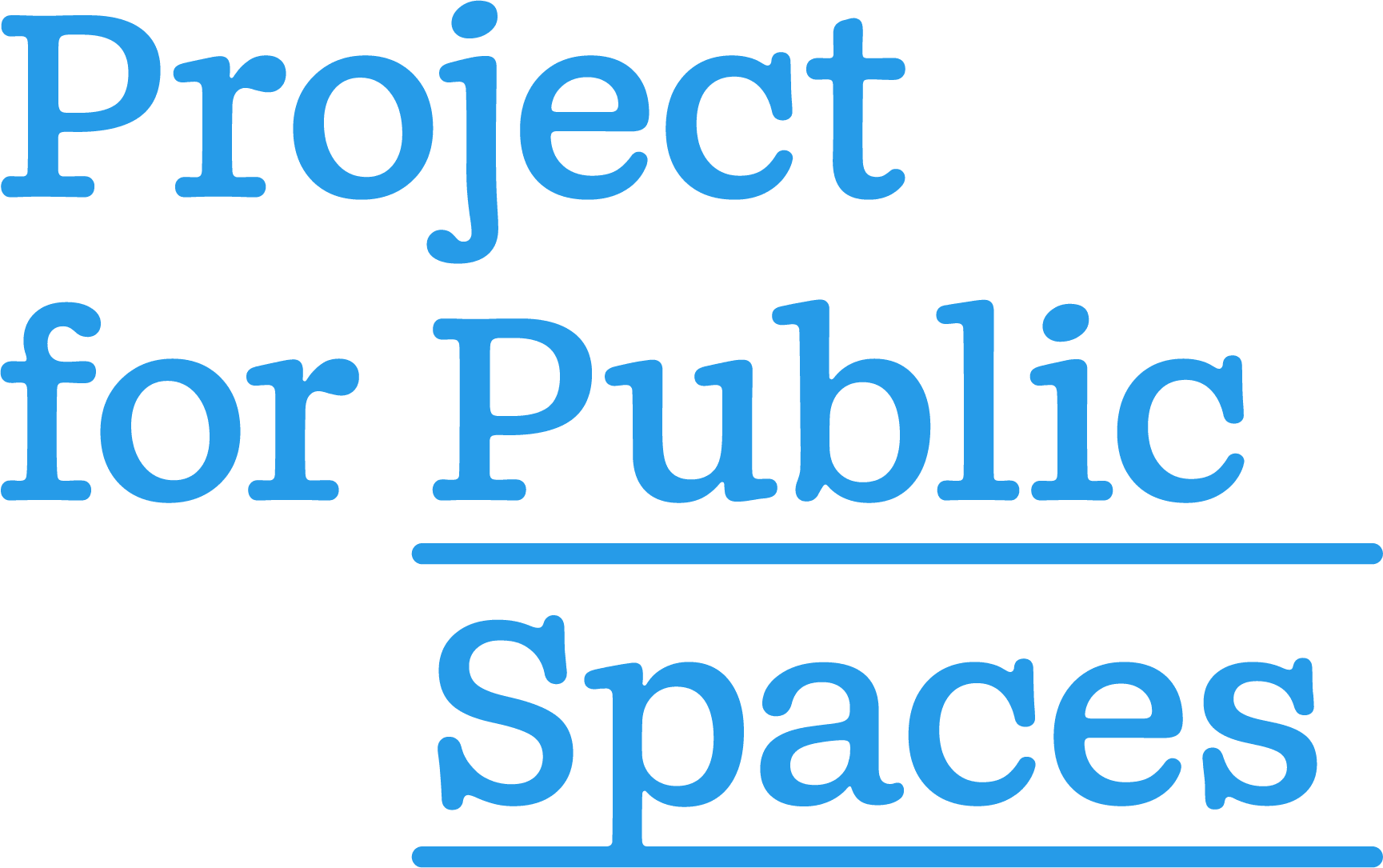 Project for Public Spaces logo. Dark blue text on medium blue background.