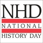 White square logo featuring two red horizontal bars between the words “NHD NATIONAL HISTORY DAY.”
