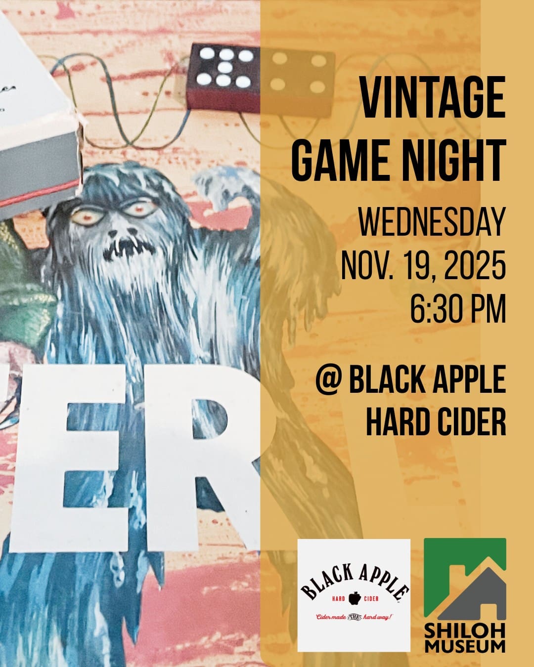 Join us Wednesday, November 19, at 6:30 p.m. at Black Apple Hard Cider in Springdale for a Not Strictly History event that’s a true blast from the past! Try your hand at games once popular in the Ozarks inspired by our museum collections.
It’s free, it’s nostalgic, and it’s the perfect excuse to unplug and play!
For details, visit https://loom.ly/R3eQMR0.
#VintageGames #GameNight #ArkansasOzarks #SpringdaleArkansas