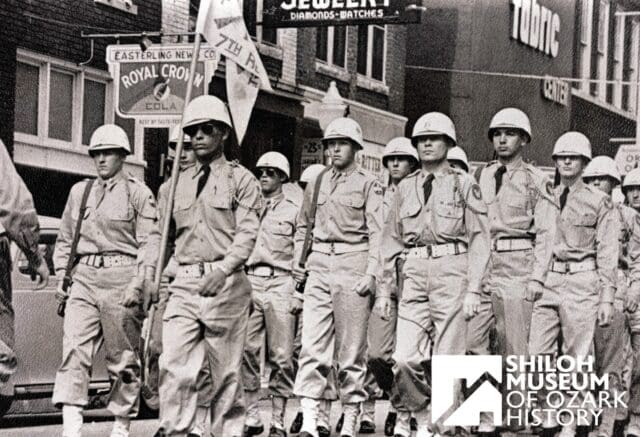 ⭐ In the early 1950s, these young ROTC members with the University of Arkansas marched down Center Street in Fayetteville for an 🎉 Armistice Day parade. Today, we know it as Veterans Day.
We at Shiloh thank all veterans for their service!
The museum is closed today in honor of the holiday but will reopen Wednesday, November 12. Come see us!
Photo is from the Shiloh Museum’s Washington County Historical Society Collection (P-4245).
#VeteransDay #VeteransDay2025 #ThankYouForYourService