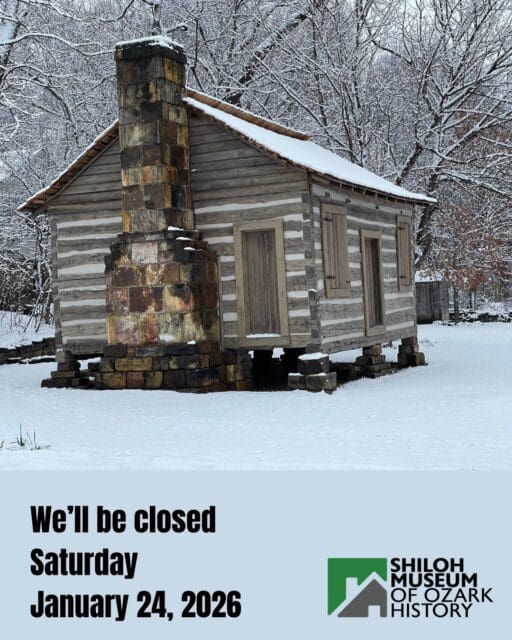 ❄️❄️❄️ The Shiloh Museum will be closed Saturday, January 24, 2026. Please stay safe and come see us when we re-open!
#ArkansasOzarks #OzarkHistory