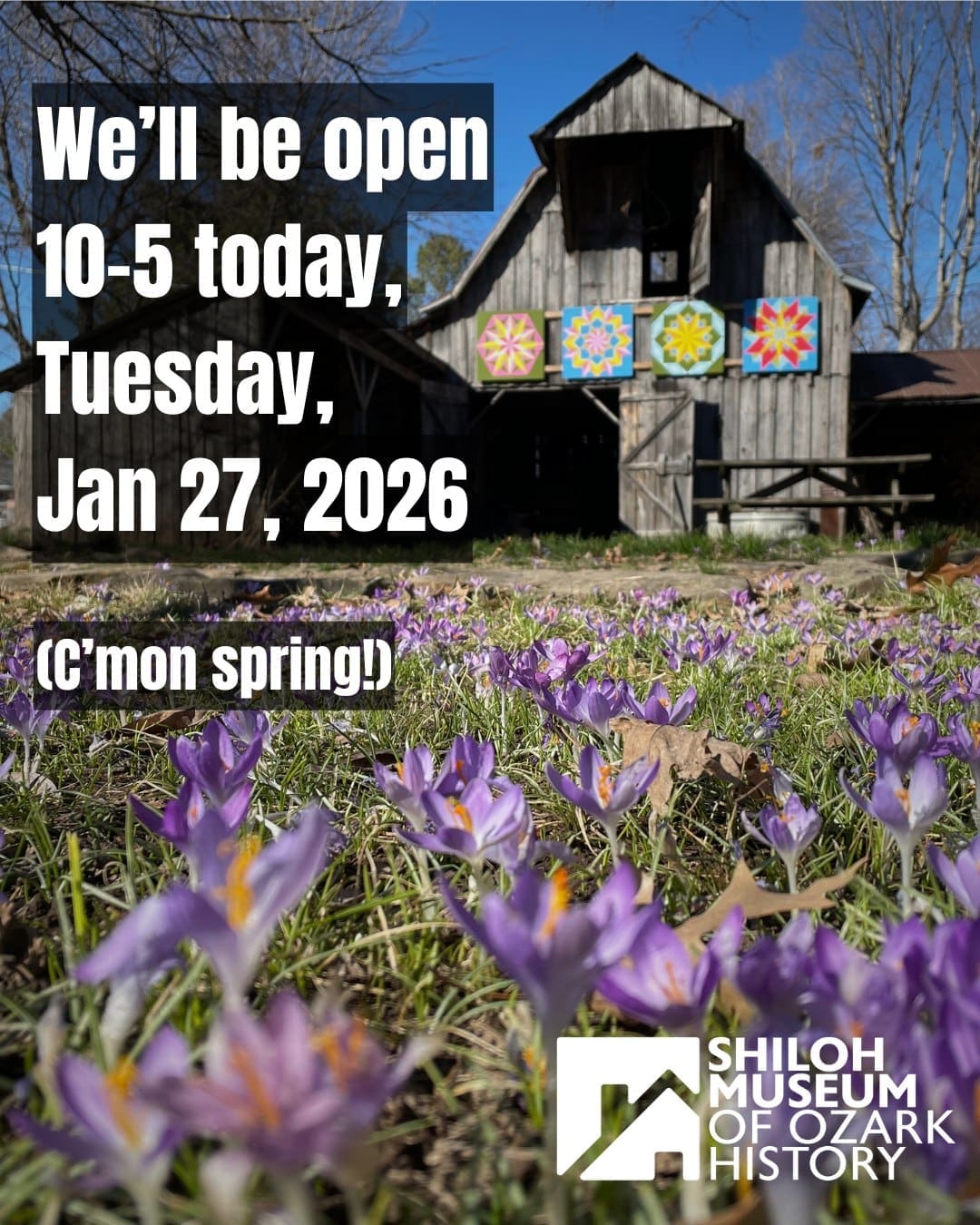 🌞 Yes, we’re open today! If you’re itching to get out, we would be happy to see you. Please check the roads first and be careful!
#ArkansasOzarks #OzarkHistory