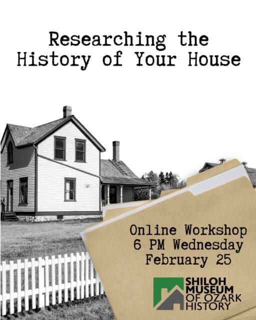 Ever wondered how old your home is or who owned your business location before you? 🏠📜

Join Shiloh staff for a Not Strictly History virtual workshop at 6 p.m. Wednesday, February 25, and learn how to trace a property’s history from start to finish using land records, deeds, maps, photos, and more. This is the same process we use when researching homes and businesses for the public.

You’ll also discover what resources are available if you live outside Washington County. Registration is required. For details, visit https://shilohmuseum.org/event/researching-the-history-of-your-house/.

#PropertyResearch #HomeHistoryResearch #HistoricalHomes