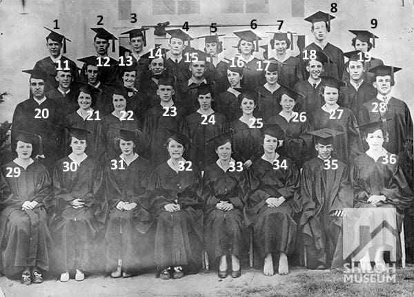 Though it’s Friday the 13th 🎱, we’re hoping for some 🍀 good luck getting information of these fresh young graduates. We believe this is the Springdale High School class of 1937, but beyond that, we’re stumped. What are your thoughts on this 📷 #PhotoIDFriday?
Photo is from the Shiloh Museum’s Marilyn Horn Collection (S-2025-39-14).
#SpringdaleHighSchool #SpringdaleArkansas #ArkansasOzarks #OzarkHistory