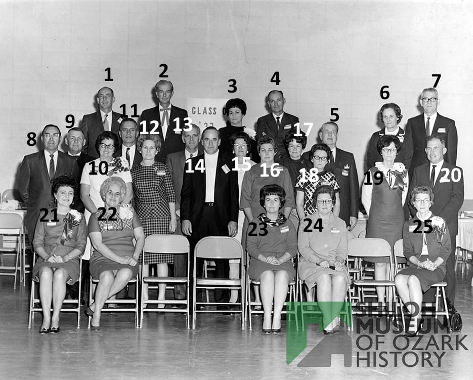 Help us solve a #PhotoIDFriday mystery! 🕵️‍♂️📸 This snapshot appears to show the Springdale High School Class of ’37. While a sign on the wall gives us a hint, we’re narrowing down the year. Based on the fashion, we suspect this was a reunion taken in the 1960s.

•	Could it be 1962 for their 25th reunion?
•	Or perhaps 1967 for the 30th?

Please let us know if you recognize anyone in this photo! 📢 Note on Sharing: If you share this post to your own page, please make sure your privacy setting for the post is set to "Public." This helps us see your friends' responses and gather more history!

From the Shiloh Museum’s Marilyn Horn Collection (S-2025-39-15).

#SpringdaleHighSchool #ArkansasOzarks #OzarkHistory #SpringdaleArkansas