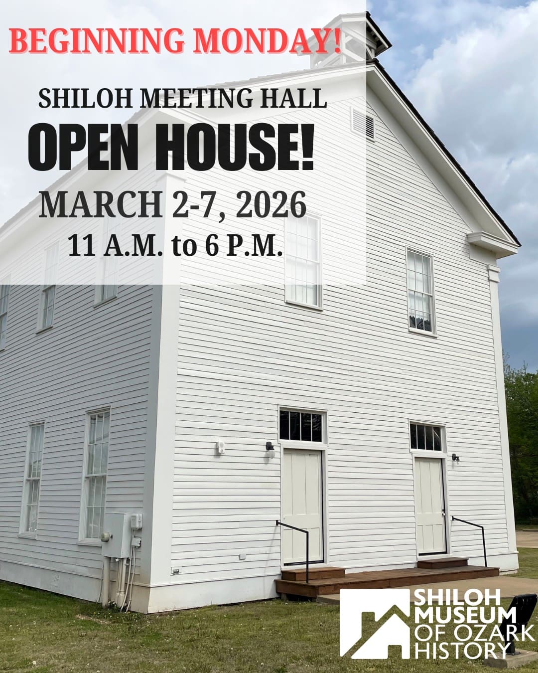 We know everyone is 👀 eyeing the 🌞 Saturday sunshine, but we’re counting down the hours until Monday morning. Why? Because we’re throwing open the doors to the Shiloh Meeting Hall for a weeklong Open House!

What’s inside? What have we been working on? You’ll have to step through the doors to find out. (Hint: It involves some incredible #OddFellows history!) 

Link in comments.

#OzarkHistory #ArkansasOzarks #DowntownSpringdale