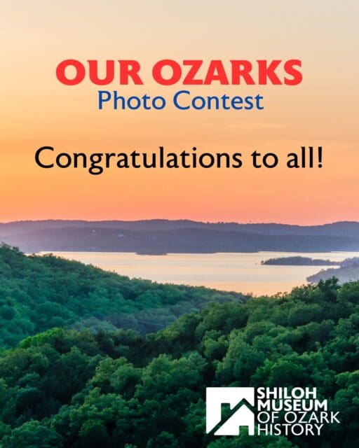 🏆 After receiving nearly 100 submissions, we are excited to announce that our judges chose images by these 📷photographers to appear in the 🌄 Our Ozarks exhibit, which will take place this summer! Their work was judged by Shiloh Museum staff and a member on the museum’s Board of Trustees. All photos were presented to them anonymously.

First place: Jason Frank of Springdale
Second place: Owen Strode of Harrison
Third place: Alexis Charbonnier of Bentonville

Works by these photographers were also selected to appear in the exhibit:

Brenda Kellam of Eureka Springs
Carol Grant of Everton
Charles Yeager of Jasper
Cheri Coley of Fayetteville
Edward Robinson of Eureka Springs
Eva Norris of Everton
Gary Ault of Fayetteville
Heather Bell of Harrison
Iris Sanders of Hindsville
Joleen Jewell of Bentonville
Kelly Syer of Fayetteville
Melissa Jones of Fayetteville
Patricia Wilson of Eureka Springs
Sally Bernard of Siloam Springs

👏 Congratulations to all! We look forward showcasing these fabulous scenes of the Ozarks. Stay posted for details!

#ArkansasPhotography #OzarkPhotography