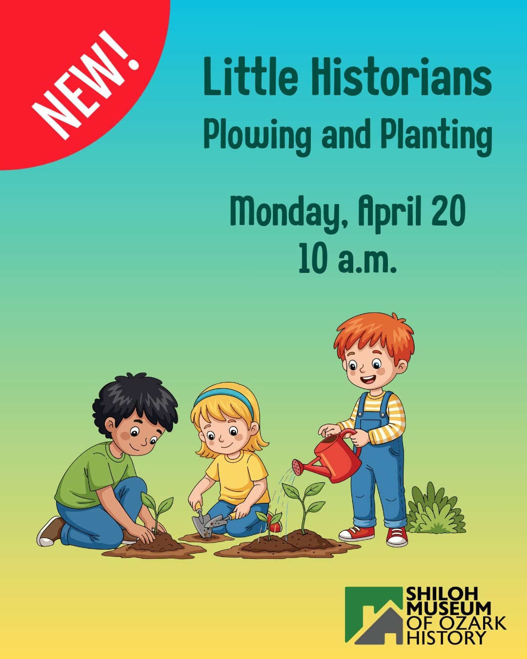 History is better when it’s hands-on! 🖐️📜 Introducing: LITTLE HISTORIANS, a new monthly series for children ages 4-6.

Our debut session, Plowing and Planting, explores the grit and growth of early Ozark settlers. We’re moving beyond the history books with:

✨ Interactive storytelling
✨ Real artifact exploration
✨ Hands-on planting activities
📍 Join us in the Meeting Room
🎟️ NO registration needed
🎒 Perfect for ages 4–6 + caregivers

Make sure to SAVE this post so you don’t forget the date, and SHARE it with a fellow parent who loves a good (free!) educational outing.

#ArkansasOzarks #NorthwestArkansas #LittleHistorians #OzarkHistory #SpringdaleAR