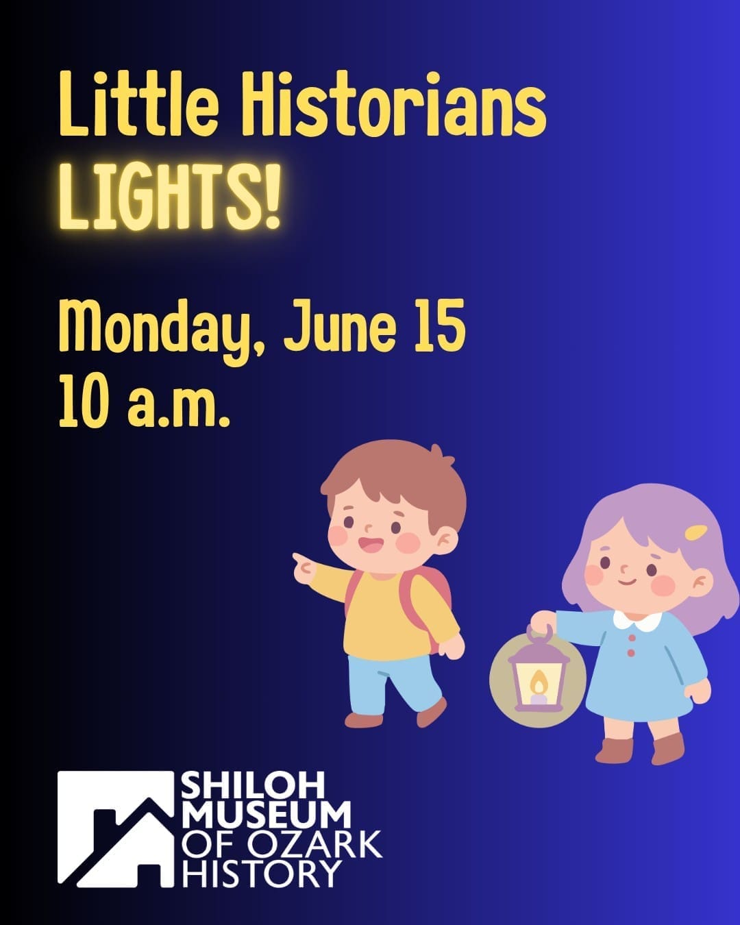 How did people light their homes before electricity? π―οΈβ¨
Bring your curious toddlers and preschoolers to the museum on Monday, June 15, from 10 to 10:30 a.m. for our next Little Historians session: Lights!
Little ones will explore early Ozark history and culture through sensory play and get an up-close look at vintage lanterns and candle molds from our education collection! π
The Details: π Storytime and Music: A fun historical storybook followed by a lively song-and-dance activity. π Hands-on Craft: Every student will hand-roll their own beeswax candle to take home! π Location: Meets at the Steele General Store on the museum grounds. Please arrive a few minutes early to get settled!
Tag a fellow parent or caregiver who would love this! πͺ΅
#ShilohMuseum #DowntownSpringdale #LittleHistorians #SpringdaleAR