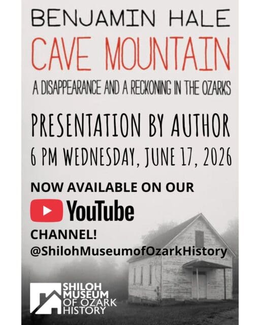 Did you miss Benjamin Haleβs presentation last month on his book, βCave Mountain: A Disappearance and a Reckoning in the Ozarksβ?
Good news! This Not Strictly History presentation is now on our YouTube channel! π₯
In this video, Benjamin Hale is joined by his cousin, Haley Zega, to share the incredible, chilling story of her 2001 disappearance in the Ozarks, her survival, and the layered regional history that followed her rescue.
#ShilohMuseum #OzarkHistory #CaveMountain #NotStrictlyHistory #BenjaminHale