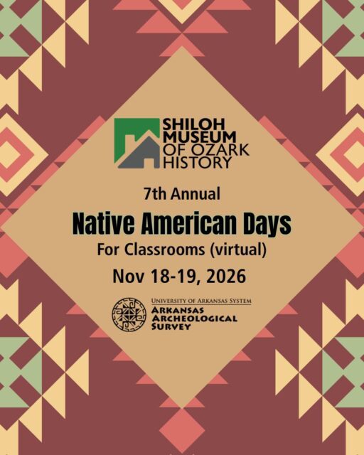 🍎Attention educators: Our Annual Native American Days virtual school program returns November 18-19. We’re partnering with the Arkansas Archeological Survey and over 20 guest presenters. Learn about the history, culture, and traditions of Native Americans in Arkansas through presentations, cultural discussions, and live craft demonstrations led by indigenous artisans. Visit our website to learn more. Registration required.

#NativeAmericanDays #NativeAmericanHistory #ShilohMuseum #ArkansasHistory