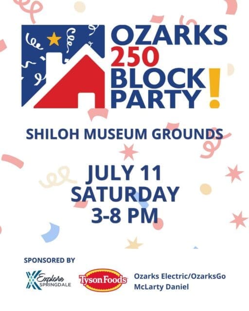 We’re throwing a historic block party, and you’re invited! 🥳✨
Mark your calendars for Saturday, July 11 (3:00–8:00 PM) as we celebrate America’s 250th birthday at our Ozarks 250 Block Party! We are turning our entire campus into a massive festival honoring the diverse cultures of the Ozarks.
The best part? It’s completely FREE! 🙌
What to expect: 🎶 Live music by Fayetteville's own @homegrown_hoe_down (Nick Shoulders)! 💃 Cultural dance performances & community square dancing 🗣️ Expert talks on Ozark heritage & folklore 🚂 Mini-train rides, blacksmithing, & woodworking demos 🎨 Hands-on crafts with @amazeum and the @crystalbridgesmuseum Mobile Art Lab 🚚 Local food trucks & historic games 🖼️ The debut of our new exhibit, Our Changing Landscape
This incredible community lineup is made possible by the generous support of Explore Springdale, Tyson Foods, Ozarks Electric, OzarksGo, and McLarty Daniel!
Stay tuned for more performer spotlights and schedule drops by following the hashtag #Ozarks250! 🏔️❤️
#ShilohMuseum #DowntownSpringdale #NickShoulders #OzarkHistory